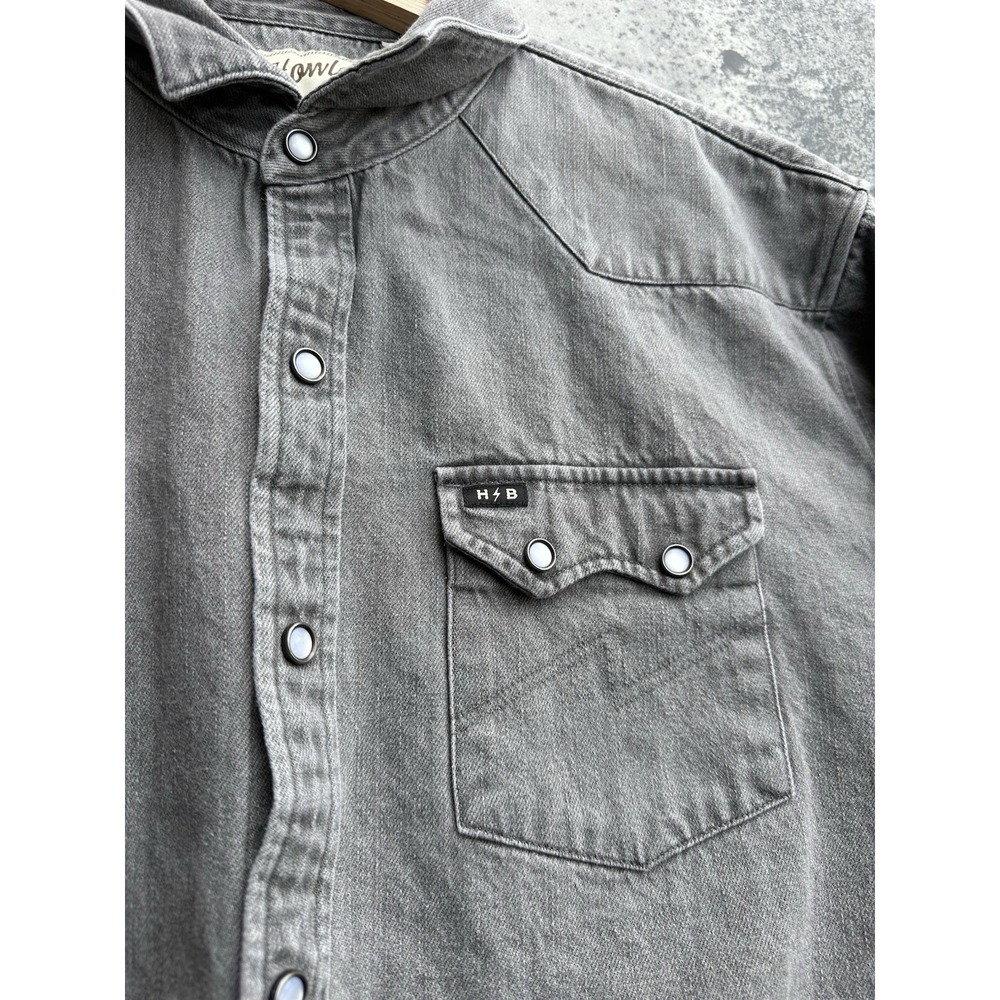 Howler Brothers Dust Up Denim Jovi Gray Pearl Snap Button Western Size XL - Picture 4 of 5